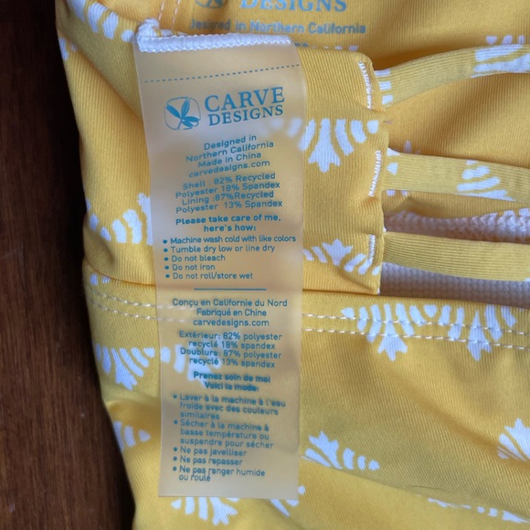 Carve Designs Women’s La Jolla Tankini, Large, Cascade (yellow) - Picture 8 of 12
